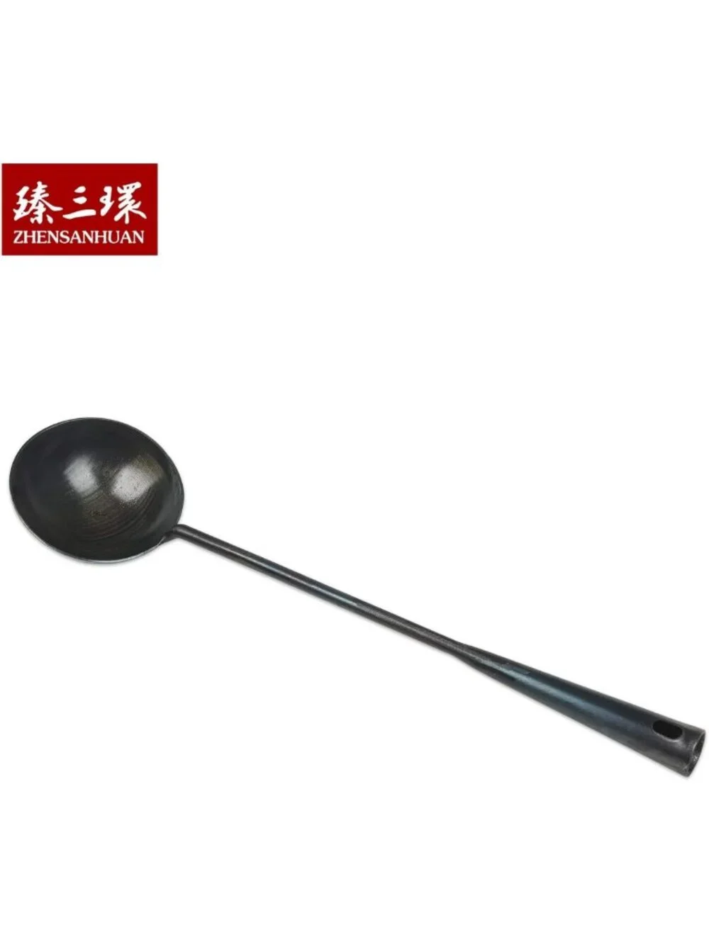 Handmade Carbon Steel Wok Ladle - 40CM Cooking Utensil for Stir Fry & Soup